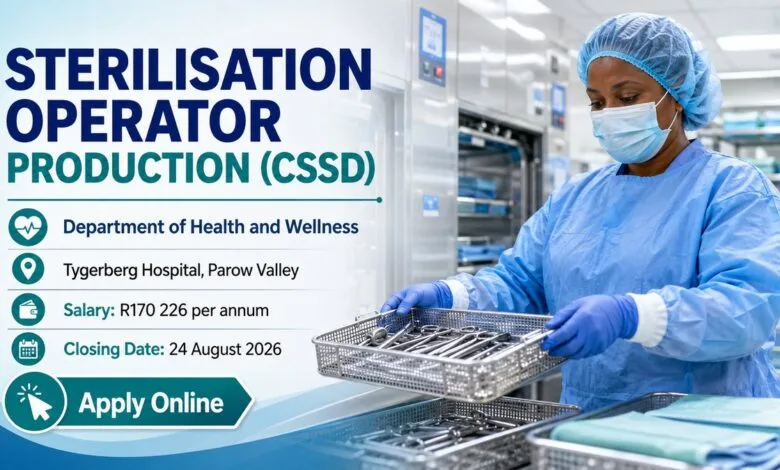Department of Health and Wellness Sterilisation Operator Vacancy at Tygerberg Hospital
