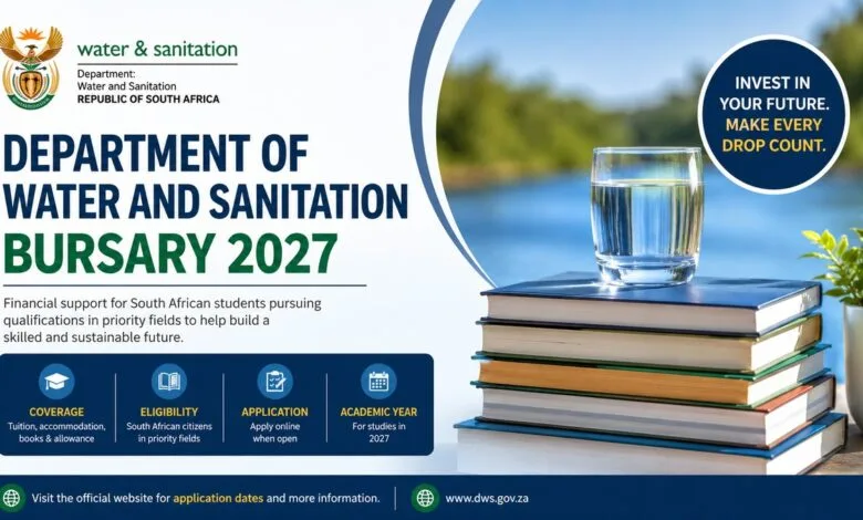 Department of Water and Sanitation Bursary 2027: Applications Open for South African Students