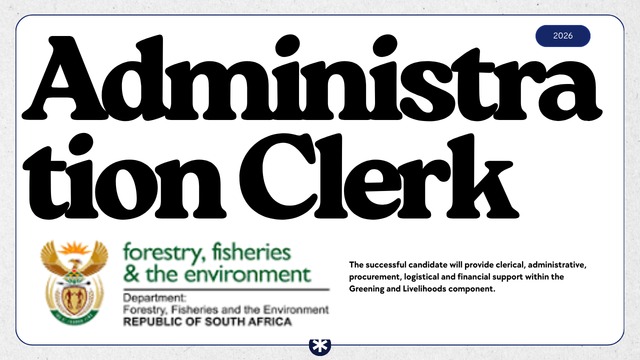 DFFE Administration Clerk Vacancy in Upington: Grade 12 and No Experience Required