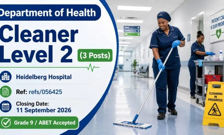 Department of Health Cleaner Vacancies: 3 Posts Available at Heidelberg Hospital