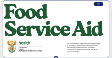 Department of Health Food Service Aid Vacancies X2 at Heidelberg Hospital: Grade 10 or ABET Required