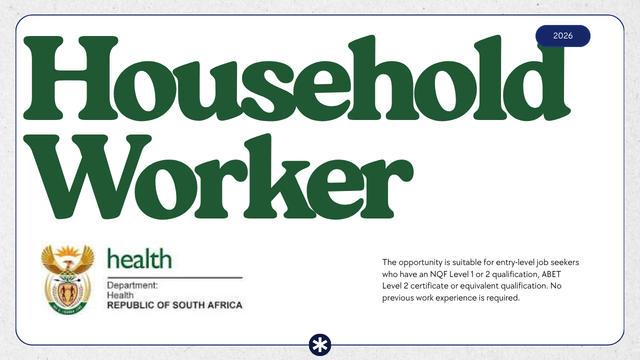 Department of Health Household Worker Vacancies X19 at Frere Tertiary Hospital: No Experience Required